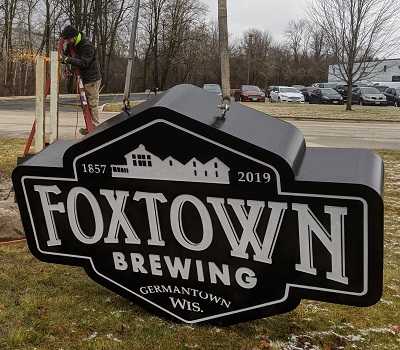 LED illuminated monument sign installation