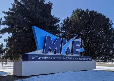 Sign Effectz installed this new monument sign at the Milwaukee airport