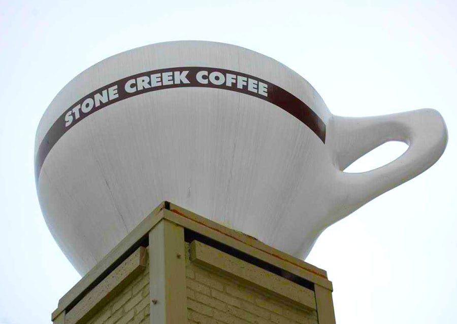 stone creek coffee sign installation milwaukee