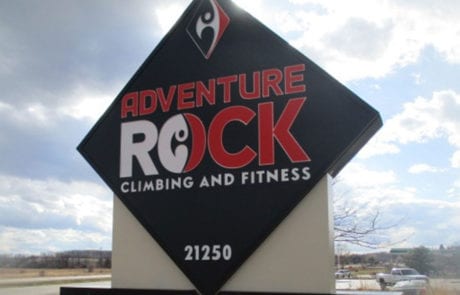 Adventure Rock Climbing and Fitness Outdoor Monument Sign