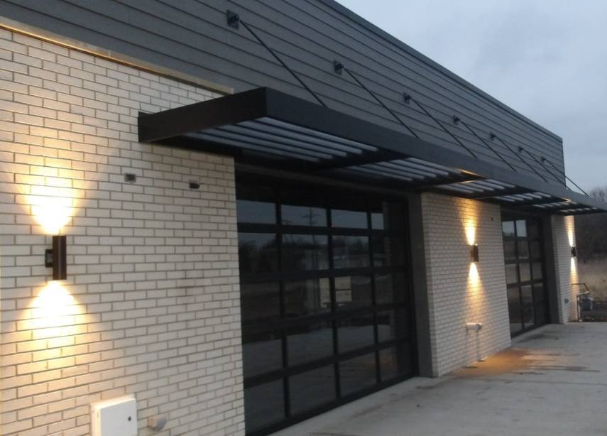 new architectural sunshade at church in Waukesha