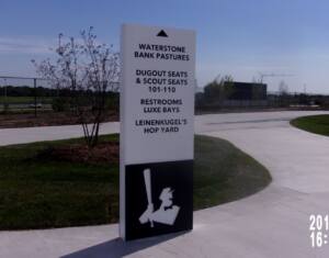 wayfinding sign at Franklin Field