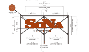 Picture Plans for SoNa Loft Perforated Channel Letter Roof SIgn