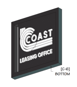 COAST Apartments Leasing Office Signage