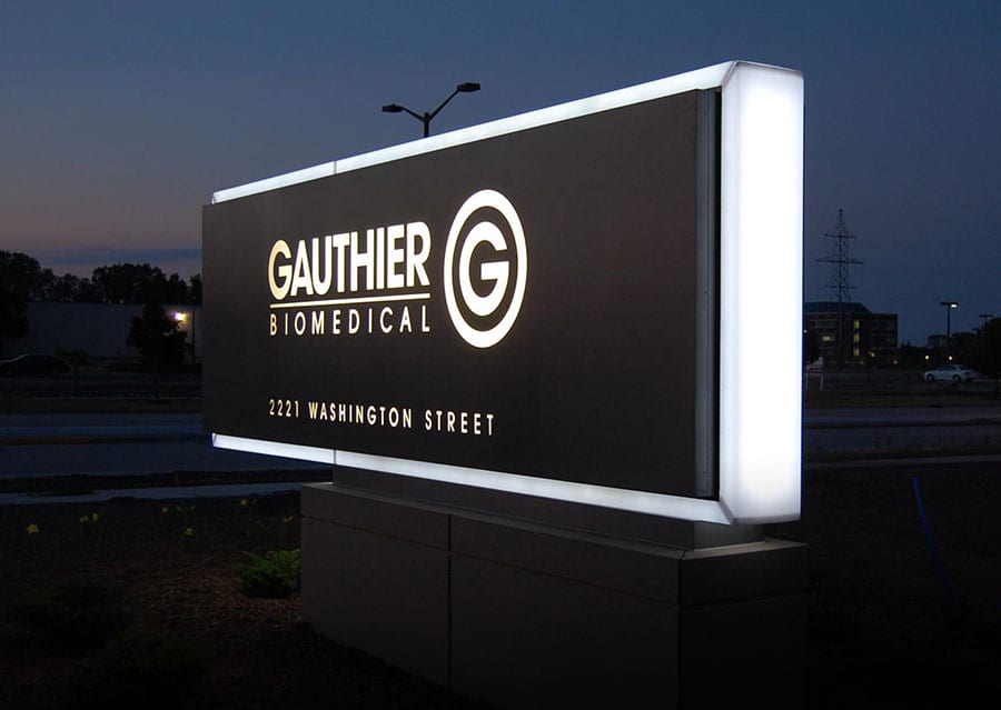 internally lit monument sign