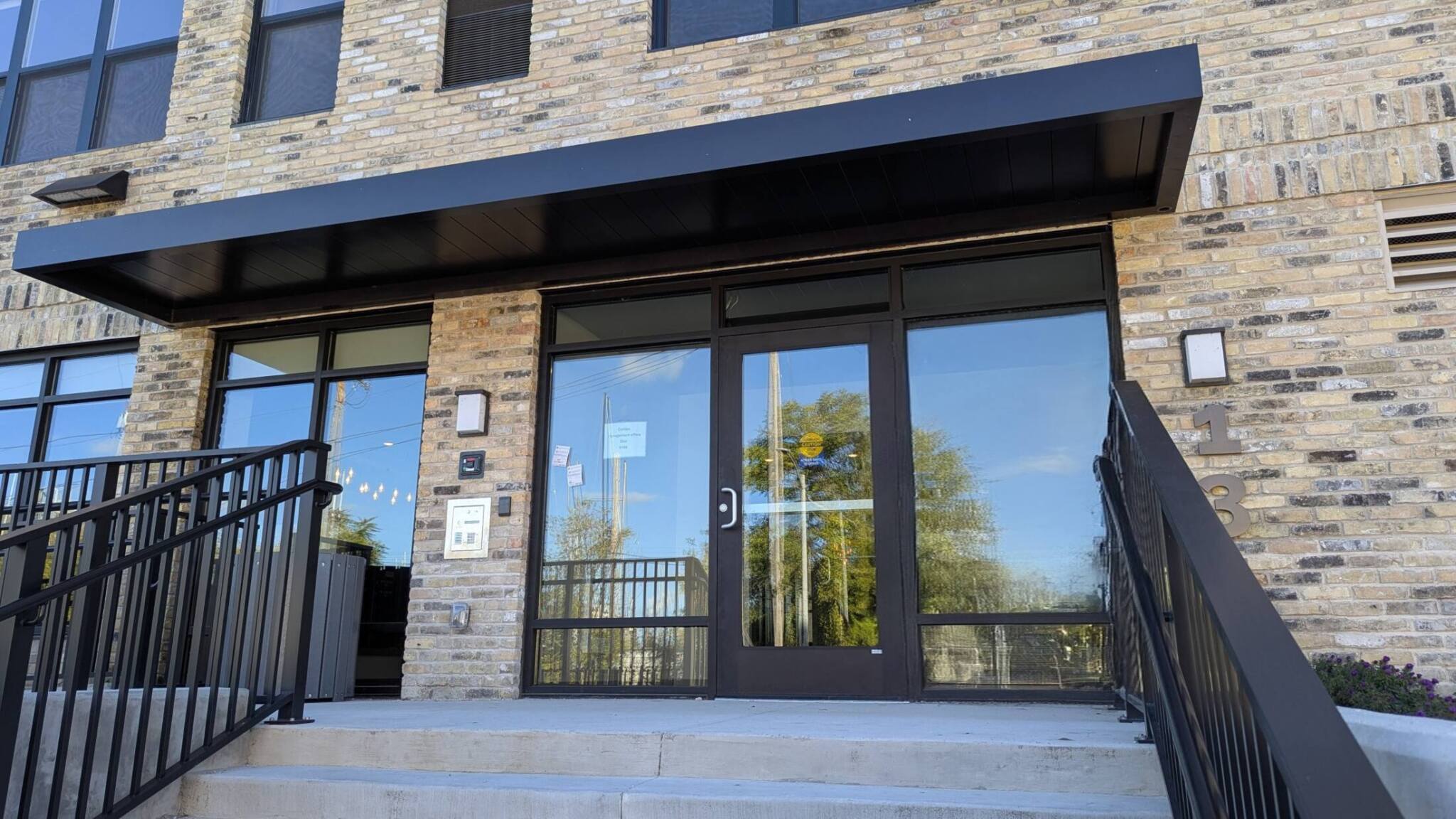 custom built canopy at apartment complex