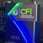 Ketterhagen Center for Independence monument sign with LED wash lighting
