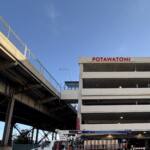 POTAWATOMI building ID letters at a Potawatomi parking garage entry